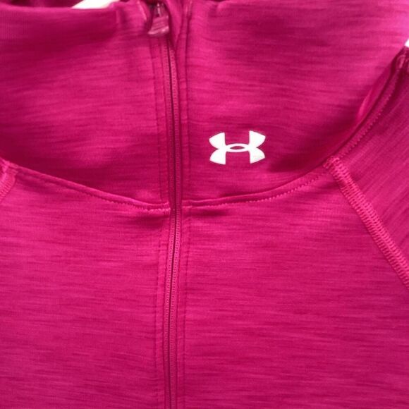 EUC Ladies Under Armour Performance 1/4 Zip Pullover- Magenta Pink- Medium - Picture 3 of 7